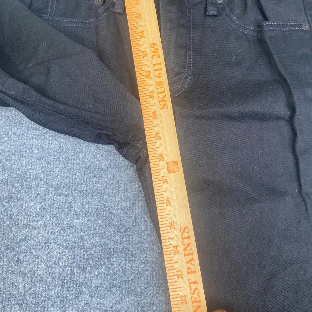 Uniqlo Mens Selvedge Slim Fit Jeans Black Stretch Denim 321-405630 Size 28x34